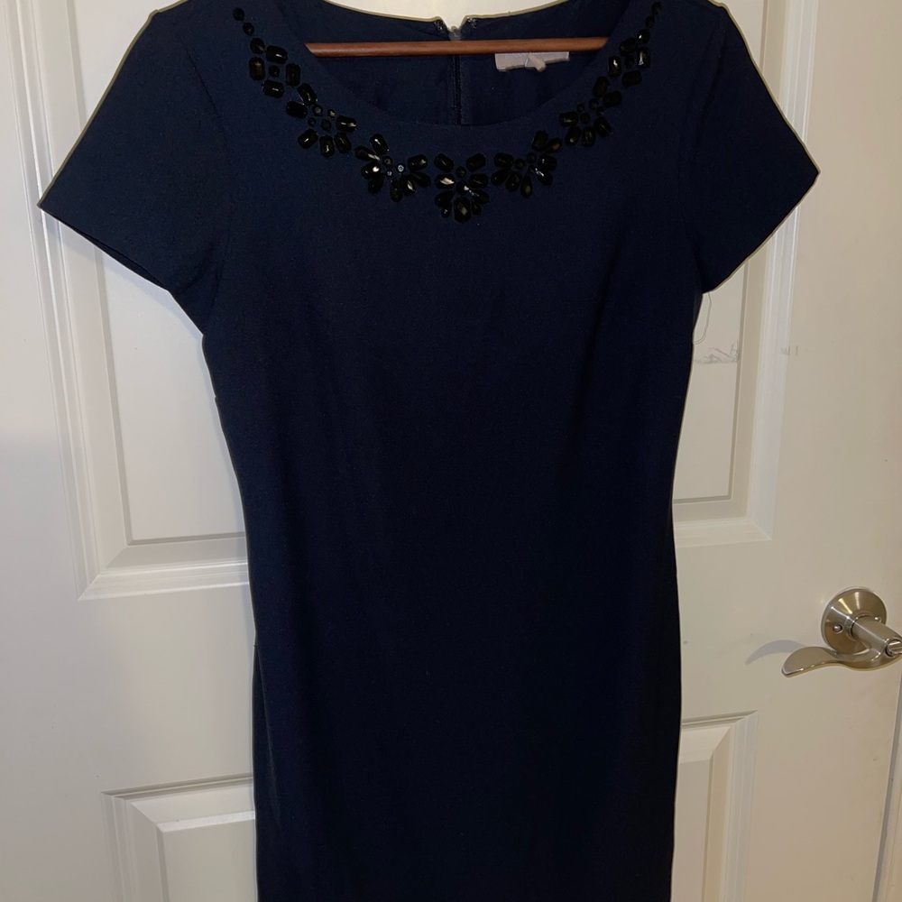 Banana Republic Navy Dress with Black Accents